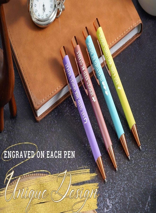 InnoBeta Horse Gifts for Girls, Women, Ballpoint Pen Set of 4, Horse Stuff for Equestrian, Horse Lovers, Cowgirls on Birthday, Back to School, Christmas - Image 2