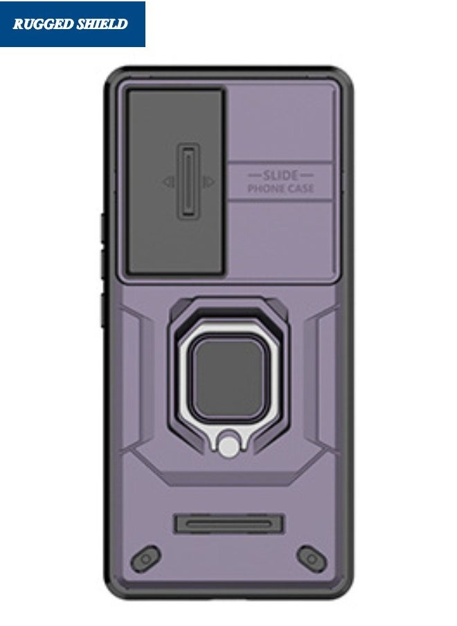 RUGGED SHIELD VIVO V30 5G Phone Case, Vivo V30 Case with Slide Camera Cover, Heavy Duty Shockproof Phone Case Cover with Kickstand for VIVO V30 5G, Purple  - Image 3