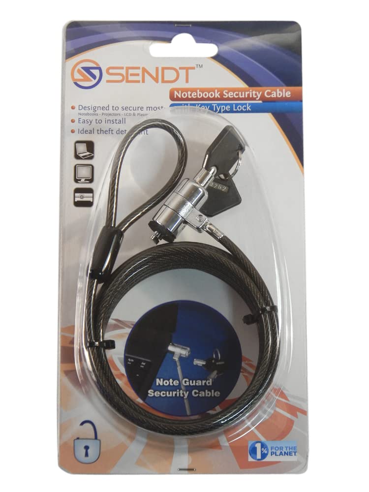 Sendt 10 Foot Black Notebook/Laptop Keyed Lock Security Cable Extra Long! - Image 2