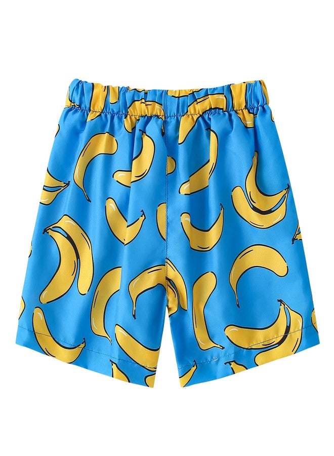 YAGATA Boys Swim Trunks Toddler Broad Swim Shorts Quick Dry Kids Swim Bathing Suit Boys Swim Set Blue Bananas 2-3T 100 - Image 3