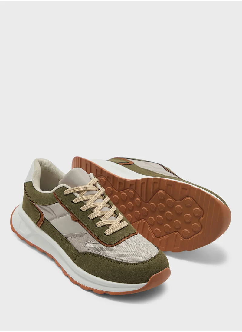 سفنتي فايف Mesh And Suede Casual Sneakers