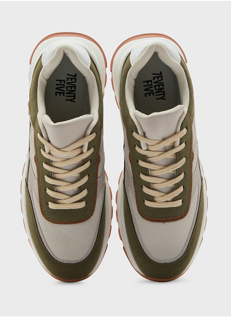 سفنتي فايف Mesh And Suede Casual Sneakers