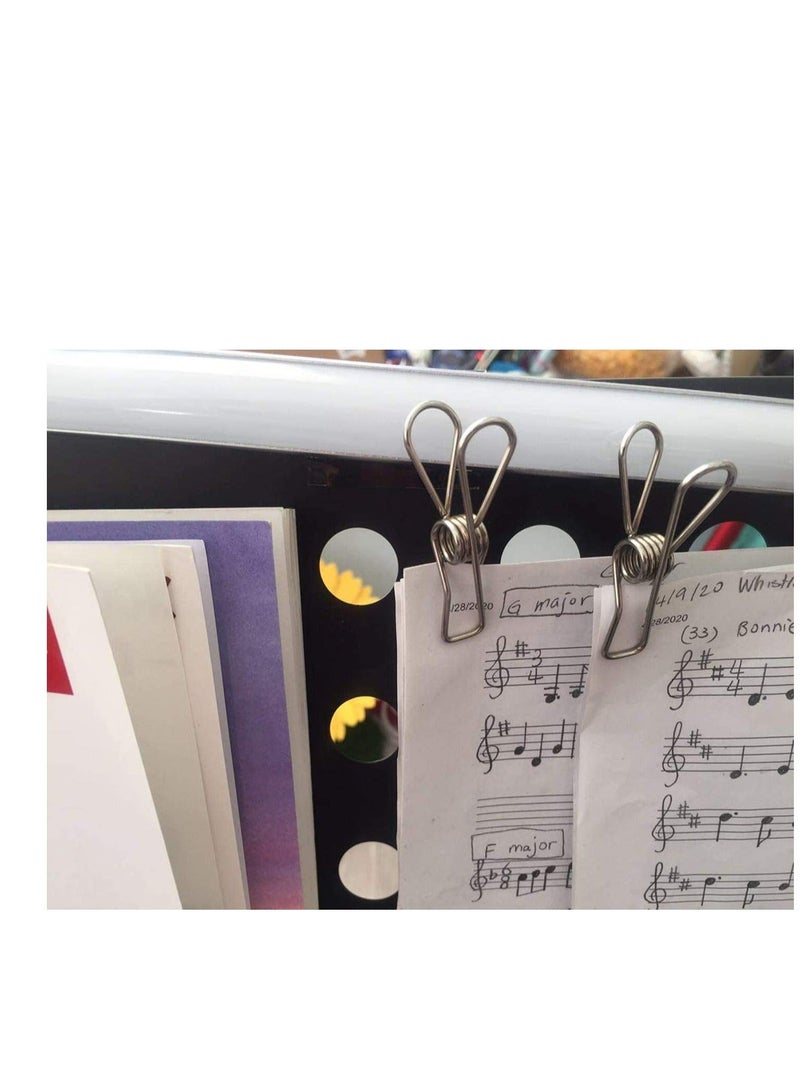 Clothespins Clips Pack of 40 Long Lasting Strong Grip Multi Purpose Metal Chip Clip for Clothes Kitchen 2 Sizes 30 Medium Clips 5.5CM Long 10 pcs of Bigger Clips Length of 6.5CM  - Image 4