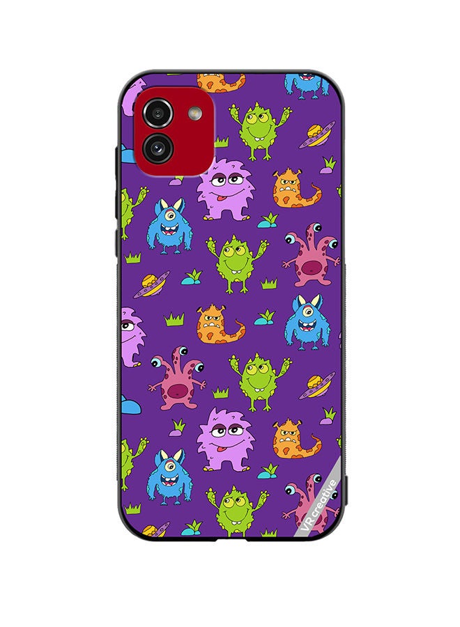 VR CREATIVE Protective Case Cover For Samsung Galaxy A03 Monsters Cartoon Design Multicolour - Image 1