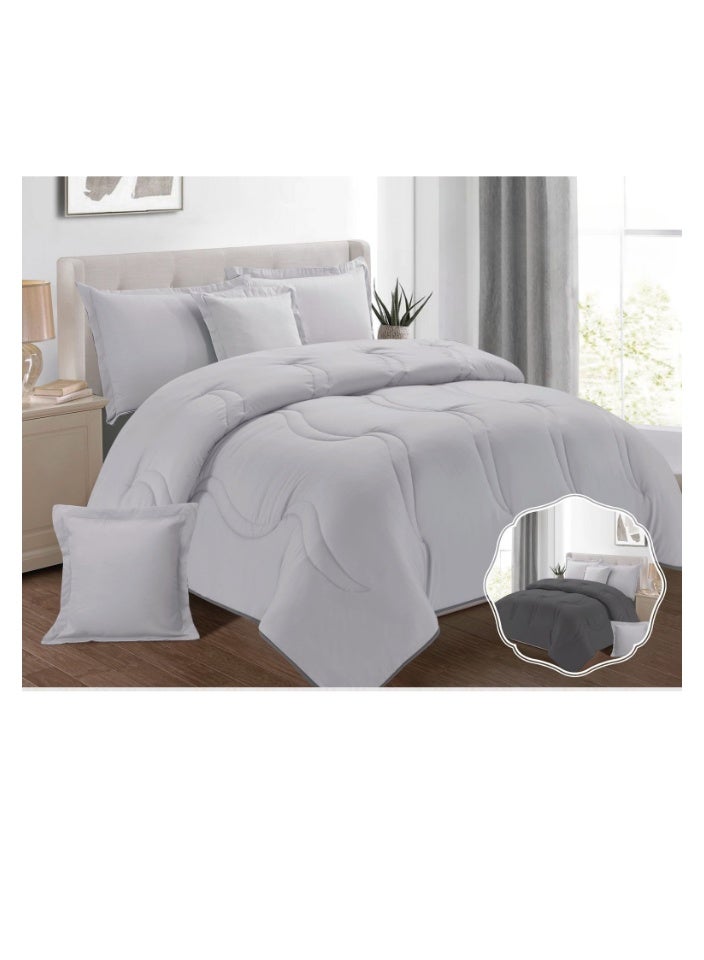 Blue Sky 100% Microfiber Single Bedspread, Solid Design, Reversible, 4-Piece Set, 230X170cm  - Image 1