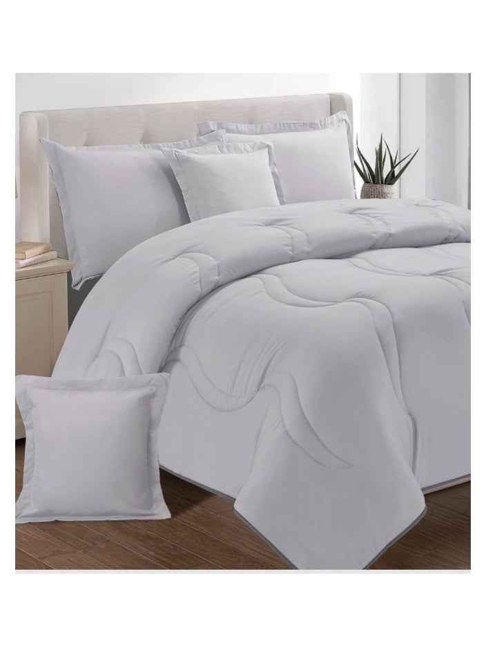 Blue Sky 100% Microfiber Single Bedspread, Solid Design, Reversible, 4-Piece Set, 230X170cm  - Image 2