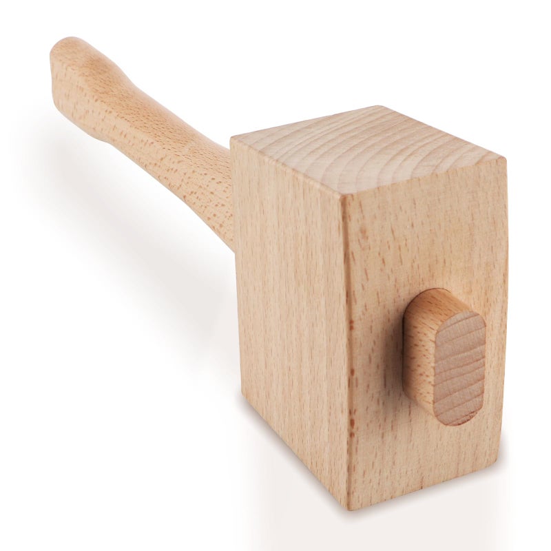 Sanbege 9.6" Wooden Mallet, Solid Beechwood Ice Hammer, Damage Free Striking Carpenter Hand Tool for Woodworking, Wood Carving, Leather Work, Walnut Cracking - Image 1