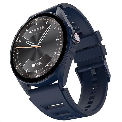 HAMMER Cyclone 1.39" Round Dial Smart Watch with Calling Function, High Refresh Rate, Multi Sports Modes, Spo2, HR, Voice Assistant (Navy Blue) - Image 1