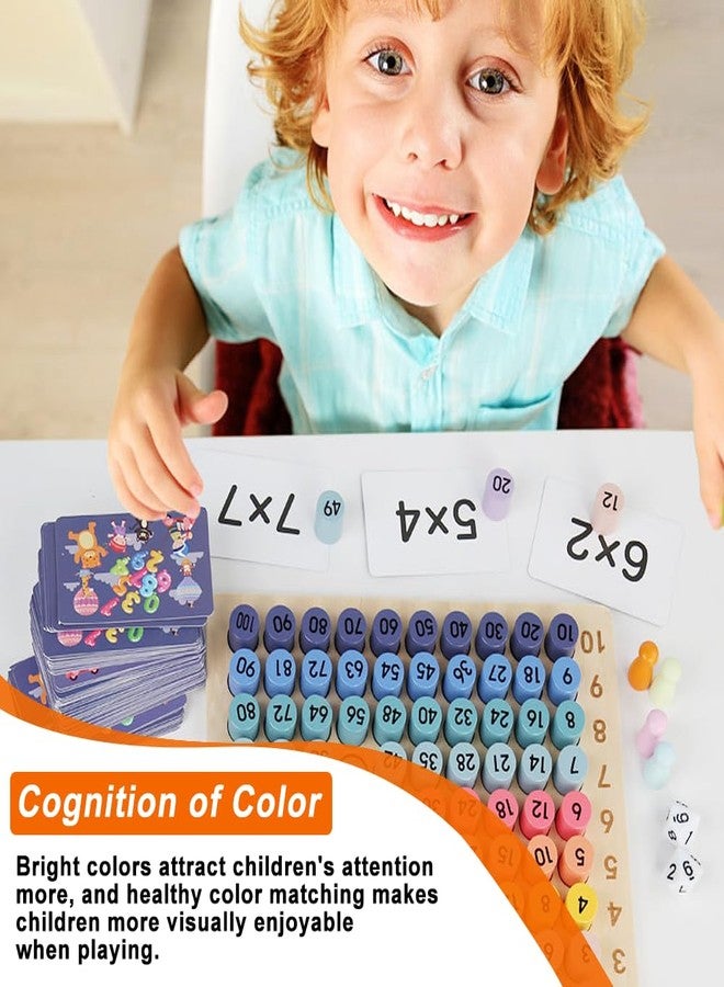 BUZIFU Wooden Montessori Multiplication Board Game: Math Educational Toys Multiplication Table Board Game Montessori Math Manipulatives Toys Toddlers Kids Multiplication Chart Game for Early Education - Image 4