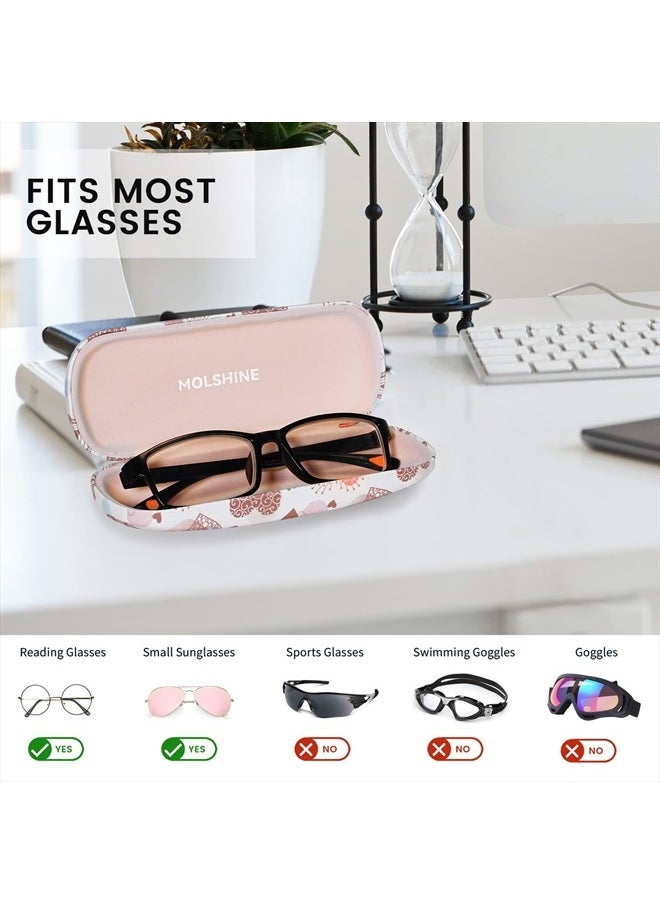 molshine Hard Shell PU Leather Glasses Case,Travel Portable Eyeglass Case for Men Women Girl Travel Study Work (Love)  - Image 3