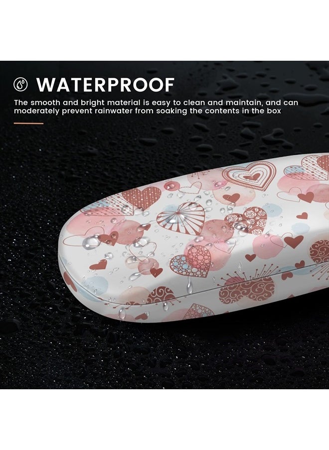 molshine Hard Shell PU Leather Glasses Case,Travel Portable Eyeglass Case for Men Women Girl Travel Study Work (Love)  - Image 5