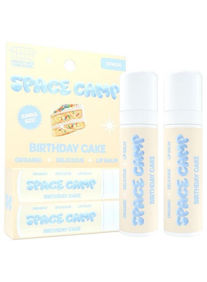 Space Camp Wellness Jumbo Lip Balm - Birthday Cake Organic Flavored Balm (2 Pack) - Image 1