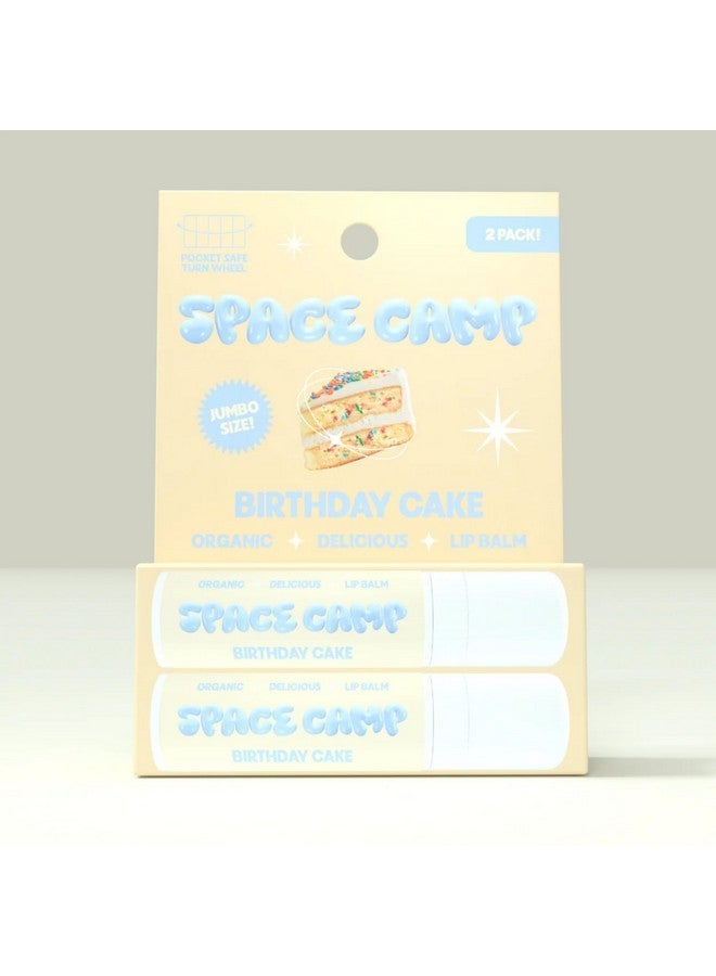 Space Camp Wellness Jumbo Lip Balm - Birthday Cake Organic Flavored Balm (2 Pack) - Image 2