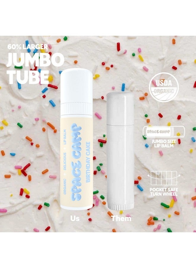Space Camp Wellness Jumbo Lip Balm - Birthday Cake Organic Flavored Balm (2 Pack) - Image 4