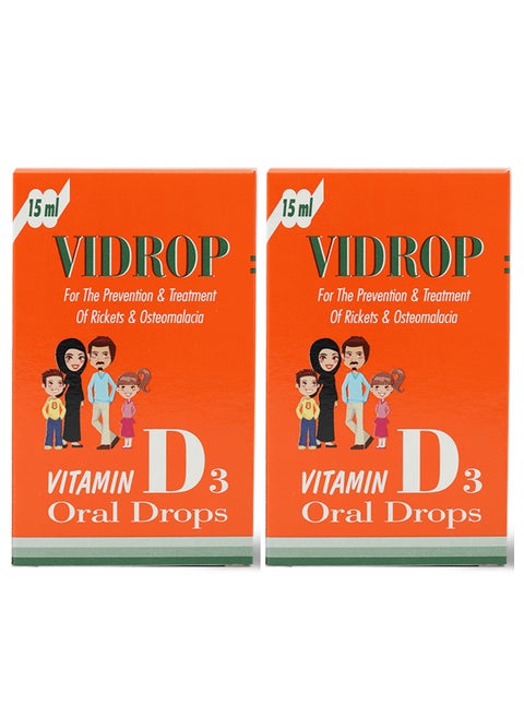 Pack Of 2 Vidrop Vitamin D 2800 IU 15 ml Oral Drop