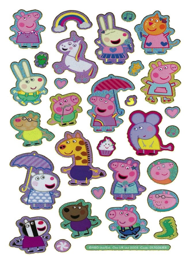 Paper Projects Peppa Pig Pink Sparkly Reusable Stickers | Official Licensed Product | Reusable on Non-Porous Surfaces, 19.5cm x 9.5cm - Image 2
