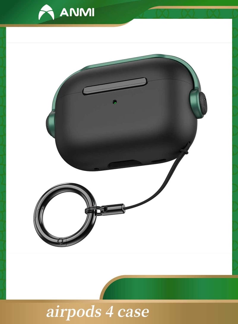 Anmi NEW Case for Airpods 4th Generation with Lock, Black&Green - Image 1