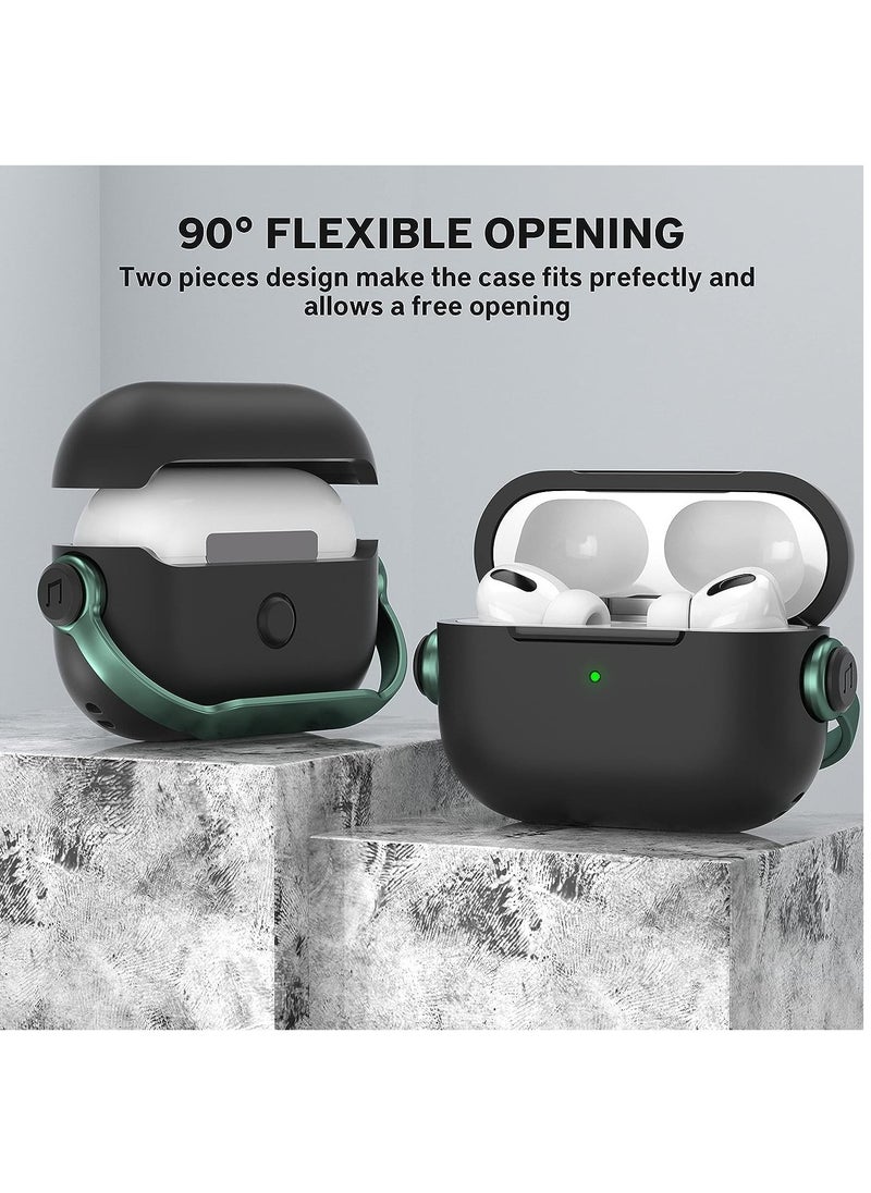 أنمي حافظة جديدة لأجهزة Airpods الجيل الرابع من Airpods مع قفل، أسود وأخض  - Image 4