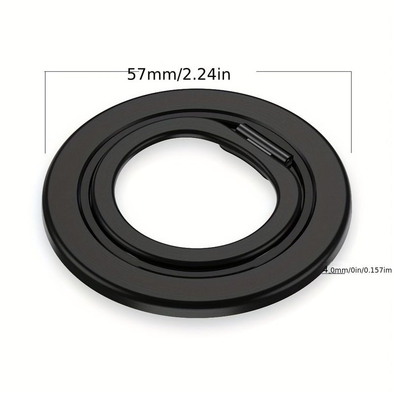 Black Magnetic 360 Rotating Folding Metal Phone Holder with Stand Compatible iPhone Samsung - Image 2