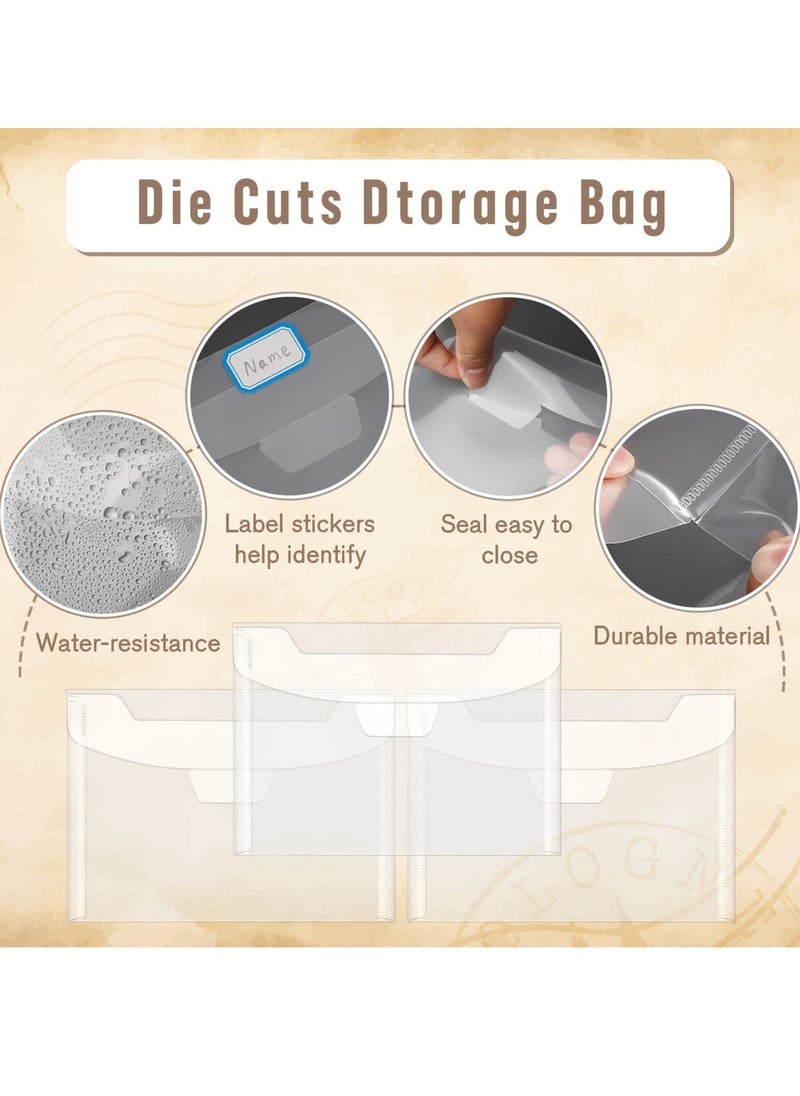 SYOSI - Clear Stamp and Die Storage Pockets, 30 Pcs Plastic Envelopes for Scrapbooking, Stencil, Card Making and Cutting Dies Storage Bags - Image 1