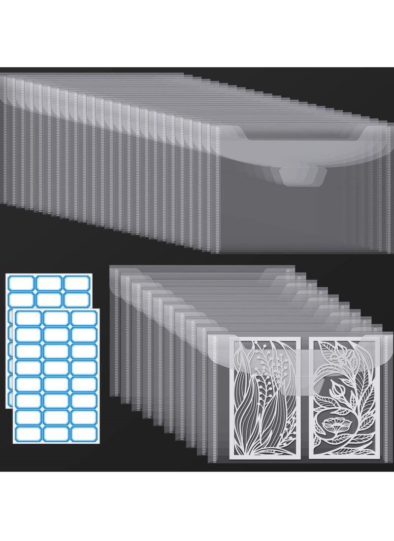 SYOSI - Clear Stamp and Die Storage Pockets, 30 Pcs Plastic Envelopes for Scrapbooking, Stencil, Card Making and Cutting Dies Storage Bags - Image 1