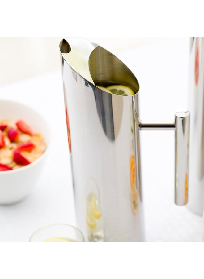 Restaurantware Met Lux 50 Ounce Modern Water Pitcher, 1 Dent-Resistant Metal Drink Pitcher - With Ice Guard, Built-In Handle, Polished Stainless Steel Water Serving Pitcher, For Water Or Iced Tea, - Image 3