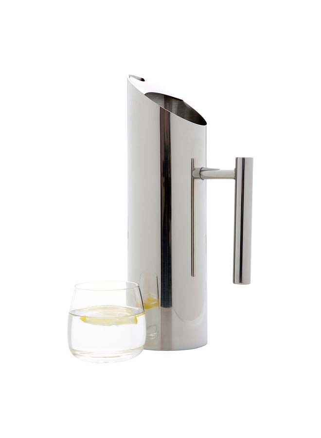 Restaurantware Met Lux 50 Ounce Modern Water Pitcher, 1 Dent-Resistant Metal Drink Pitcher - With Ice Guard, Built-In Handle, Polished Stainless Steel Water Serving Pitcher, For Water Or Iced Tea, - Image 4