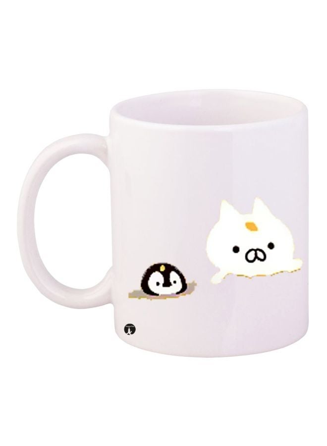 RYN Printed Ceramic Coffee Mug White/Black/Yellow 11ounce