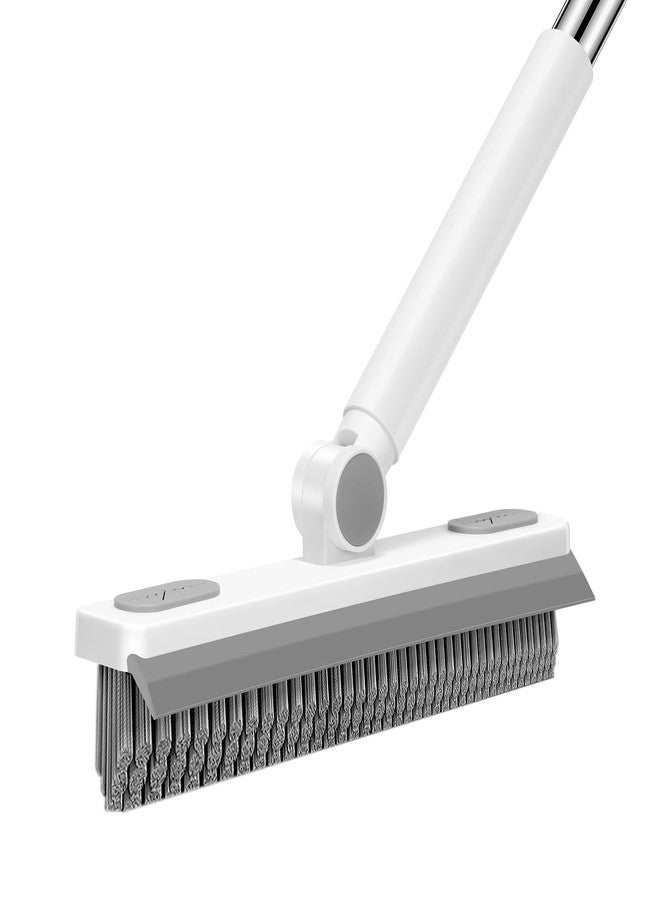SetSail Grout Cleaner Brush with Long Handle, V-Shaped Floor Scrub Brush Swivel Grout Brush Stiff Bristle Floor Grout Scrubber for Bathroom, Tile Line, Crevice, Kitchen, Wall, Deck, Garage, White Grey - Image 1