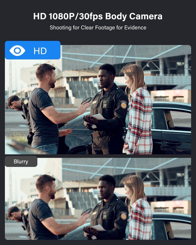 BOBLOV كاميرا جسم BOBLOV KJ25 1080P، 3000mAh مع تسجيل لمدة 10-13 ساعة، كاميرا جسم ميسورة التكلفة مع رؤية ليلية، للمشي في الطبيعة، والتوصيل، وإنفاذ القانون، ومشي الحيوانات الأليفة (البطاقة غير مدرجة) - Image 2