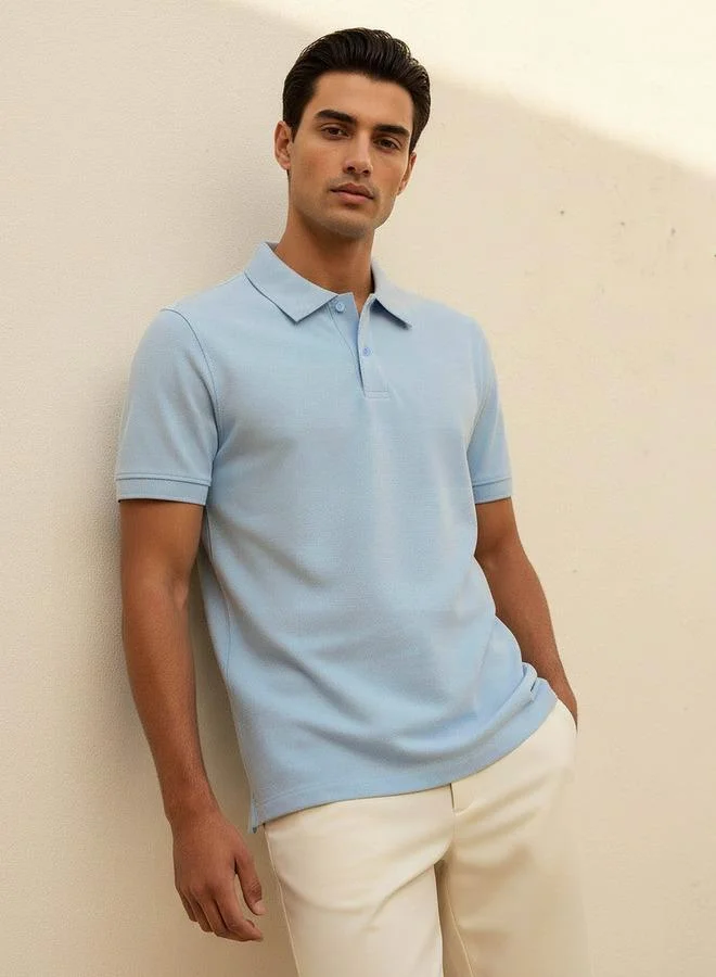 Splash FAV Basic Short Sleeves Textured Polo T-shirt