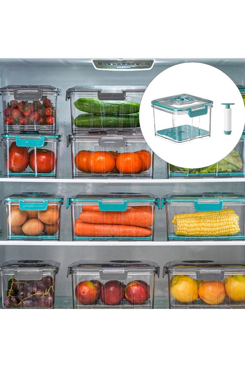 Acrylic Storage Box for Fruits and Vegetables - Transparent with Airtight Lid and Pressure Seal Clips - Image 4