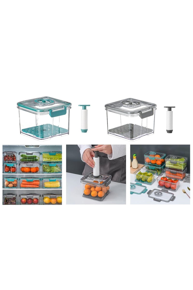 Acrylic Storage Box for Fruits and Vegetables - Transparent with Airtight Lid and Pressure Seal Clips - Image 2