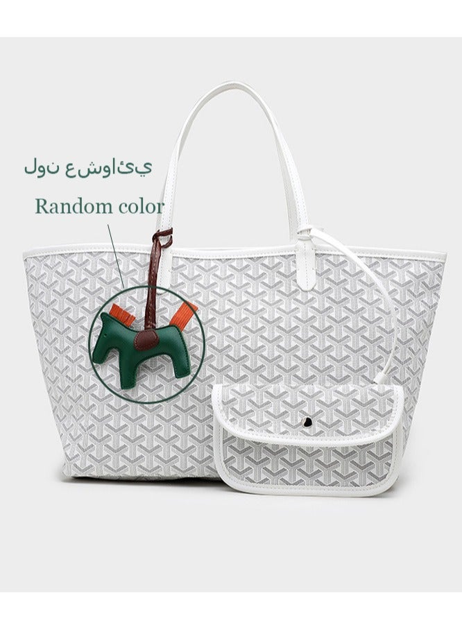 مطبوعة المتسوق حمل المعلقات البيضاء عشوائية - Image 1