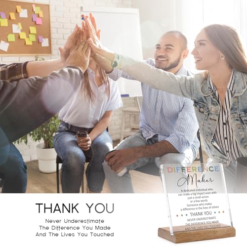 Cituarko Difference Maker Gifts - Gifts for Coach Boss Mentor, Leadership Social Worker Gifts Thank You Gifts for Men Women, Employee Appreciation Gifts for Principal Teacher Nurse Office Desk Decor Plaque - Image 4