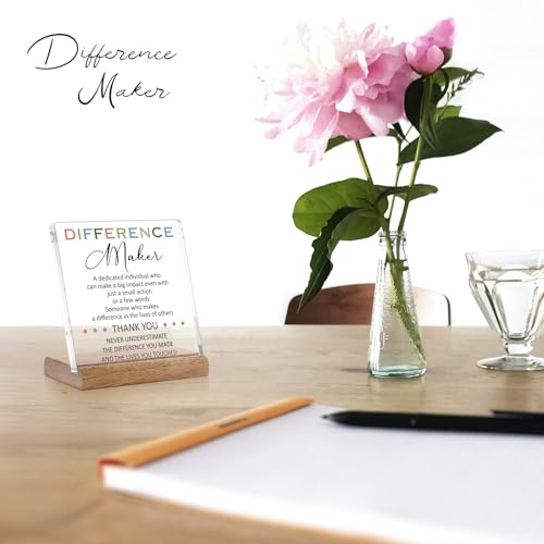 Cituarko Difference Maker Gifts - Gifts for Coach Boss Mentor, Leadership Social Worker Gifts Thank You Gifts for Men Women, Employee Appreciation Gifts for Principal Teacher Nurse Office Desk Decor Plaque - Image 3