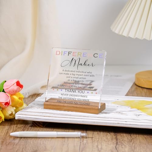 Cituarko Difference Maker Gifts - Gifts for Coach Boss Mentor, Leadership Social Worker Gifts Thank You Gifts for Men Women, Employee Appreciation Gifts for Principal Teacher Nurse Office Desk Decor Plaque - Image 5