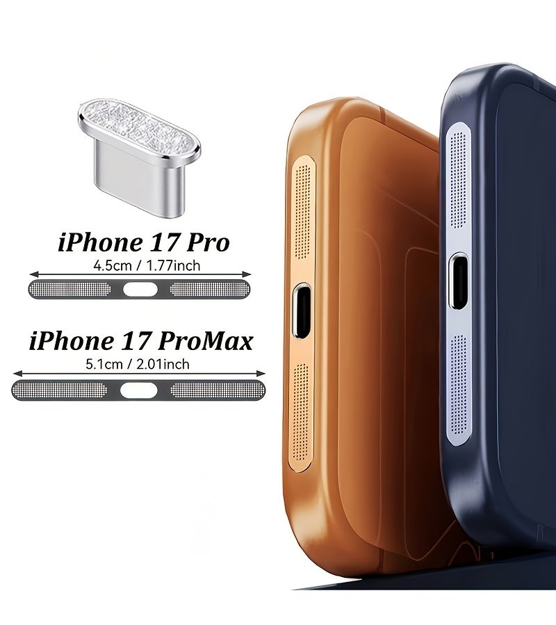 مجموعة من 3 أغطية حماية لمكبر الصوت من المعدن باللون الفضي بتصميم ألماسي مخصصة لجهاز iPhone 17 Pro Max - Image 3