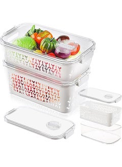 BPA-Free Airtight Fridge Storage Organizers and Containers with Lid with Vent And Drain For Fruit and Vegetable - 2 Pieces - pzsku/Z6D79768CA9B115B06650Z/45/_/1691571364/5e3e689e-e639-4c52-ab90-d19188719204