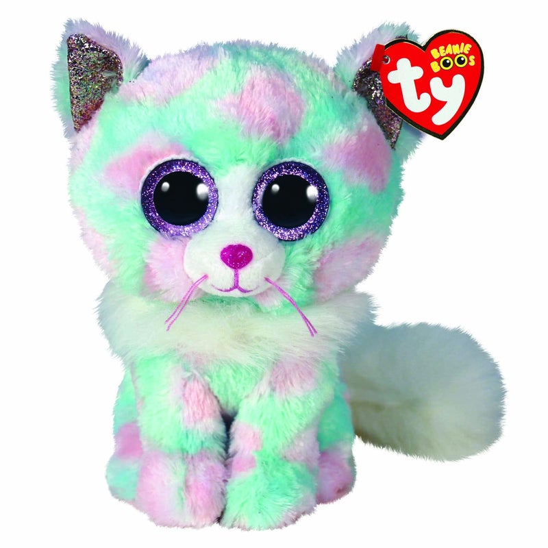 Ty Beanie Boos Soft Toy Opal the Cat 15 cm Pink and Blue TY36376 - Image 3