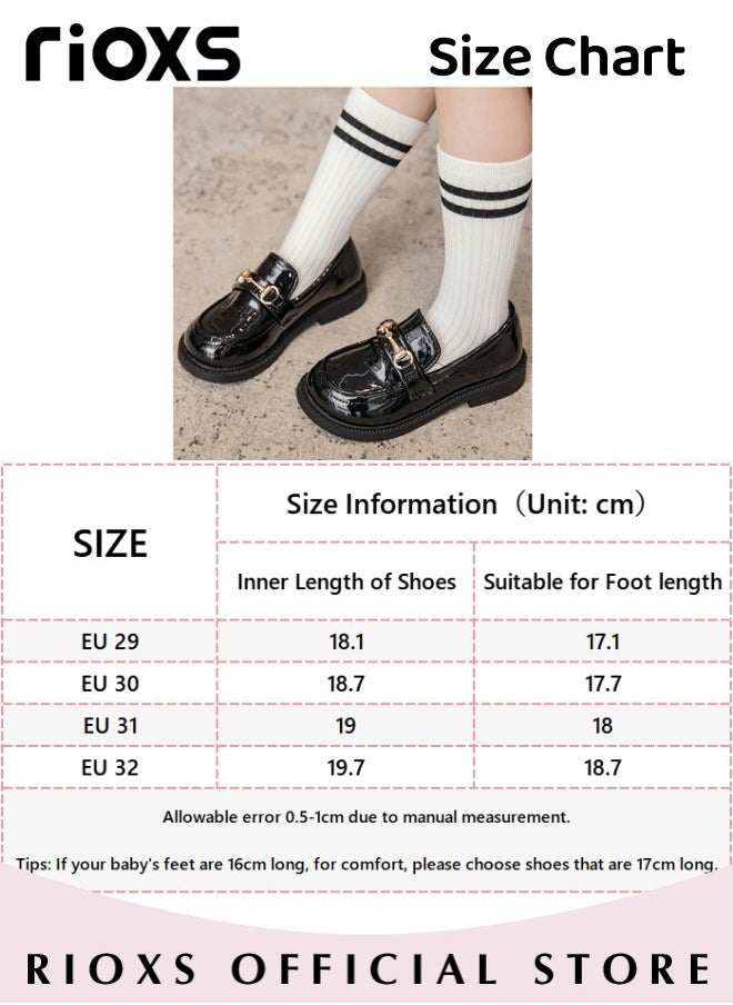 RIOXS - Girls Princess Leather Shoes Fashion Mary Jane Dance Flats School Uniform Shoes - Image 1
