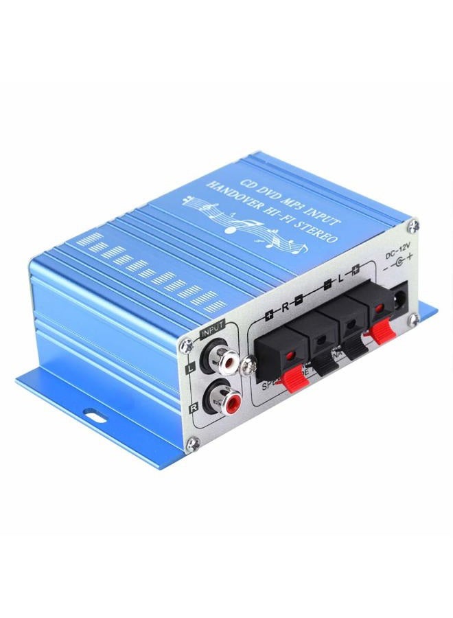 Goshyda Mini Digital Car Auto Amplifier, HiFi Audio Music CD DVD MP3 FM Player, Professional Input Operational Amplifier IC, 4 Sound Field Modes of DSP, 12V Power Supply (Blue) - Image 1