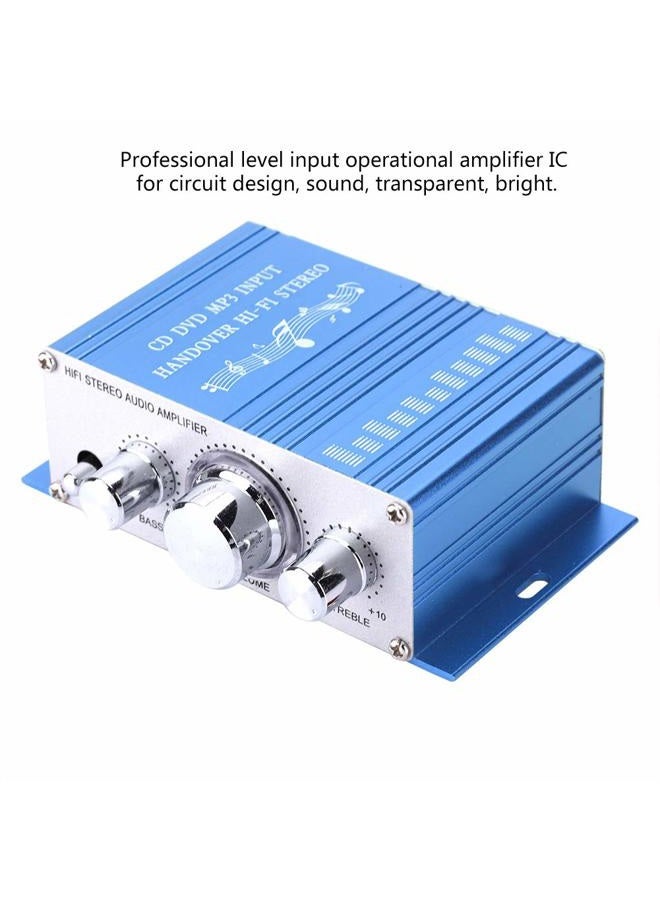 Goshyda Mini Digital Car Auto Amplifier, HiFi Audio Music CD DVD MP3 FM Player, Professional Input Operational Amplifier IC, 4 Sound Field Modes of DSP, 12V Power Supply (Blue) - Image 5