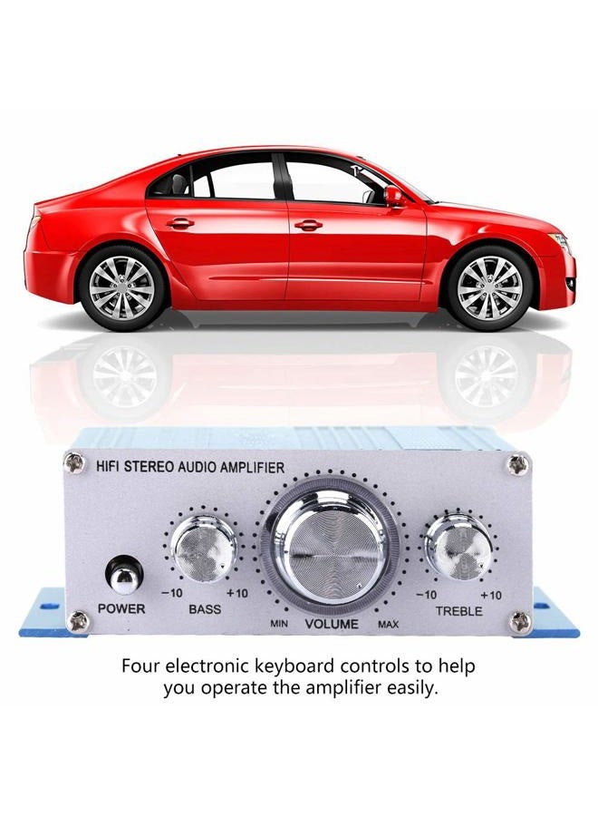 Goshyda Mini Digital Car Auto Amplifier, HiFi Audio Music CD DVD MP3 FM Player, Professional Input Operational Amplifier IC, 4 Sound Field Modes of DSP, 12V Power Supply (Blue) - Image 2