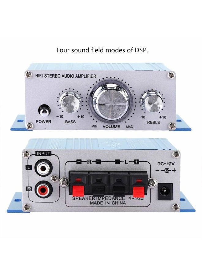 Goshyda Mini Digital Car Auto Amplifier, HiFi Audio Music CD DVD MP3 FM Player, Professional Input Operational Amplifier IC, 4 Sound Field Modes of DSP, 12V Power Supply (Blue) - Image 4