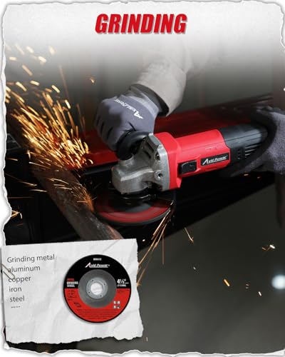 AVID POWER Angle Grinder, 7.5-Amp 4-1/2 inch Electric Grinder Power Tools with Grinding and Cutting Wheels, Flap Disc and Auxiliary Handle for Cutting, Grinding, Polishing and Rust Removal - Red - Image 4