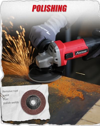 AVID POWER Angle Grinder, 7.5-Amp 4-1/2 inch Electric Grinder Power Tools with Grinding and Cutting Wheels, Flap Disc and Auxiliary Handle for Cutting, Grinding, Polishing and Rust Removal - Red - Image 5