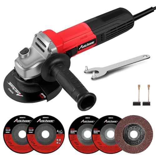 AVID POWER Angle Grinder, 7.5-Amp 4-1/2 inch Electric Grinder Power Tools with Grinding and Cutting Wheels, Flap Disc and Auxiliary Handle for Cutting, Grinding, Polishing and Rust Removal - Red - Image 1