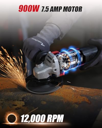 AVID POWER Angle Grinder, 7.5-Amp 4-1/2 inch Electric Grinder Power Tools with Grinding and Cutting Wheels, Flap Disc and Auxiliary Handle for Cutting, Grinding, Polishing and Rust Removal - Red - Image 2