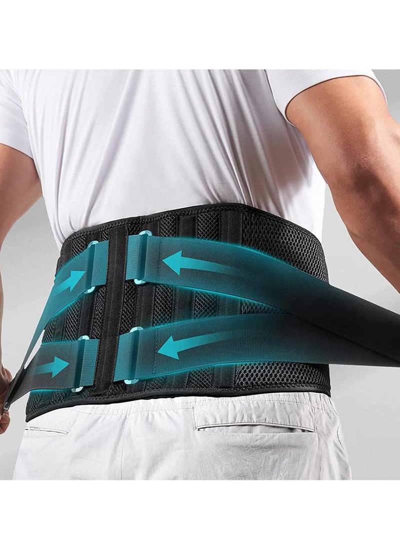ULHYC Air Mesh Back Brace for Men Women Lower Back Pain Relief, Adjustable Back Support Belt for Work, Anti-skid Lumbar Support for Sciatica Scoliosis (Large(Waist:35.4"-43.3"))  - Image 1